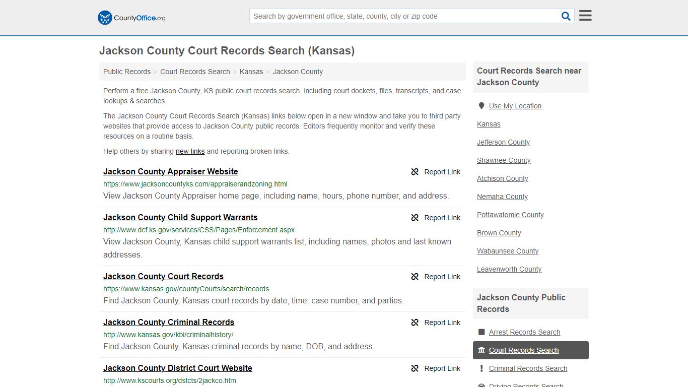 Court Records Search - Jackson County, KS (Adoptions ...